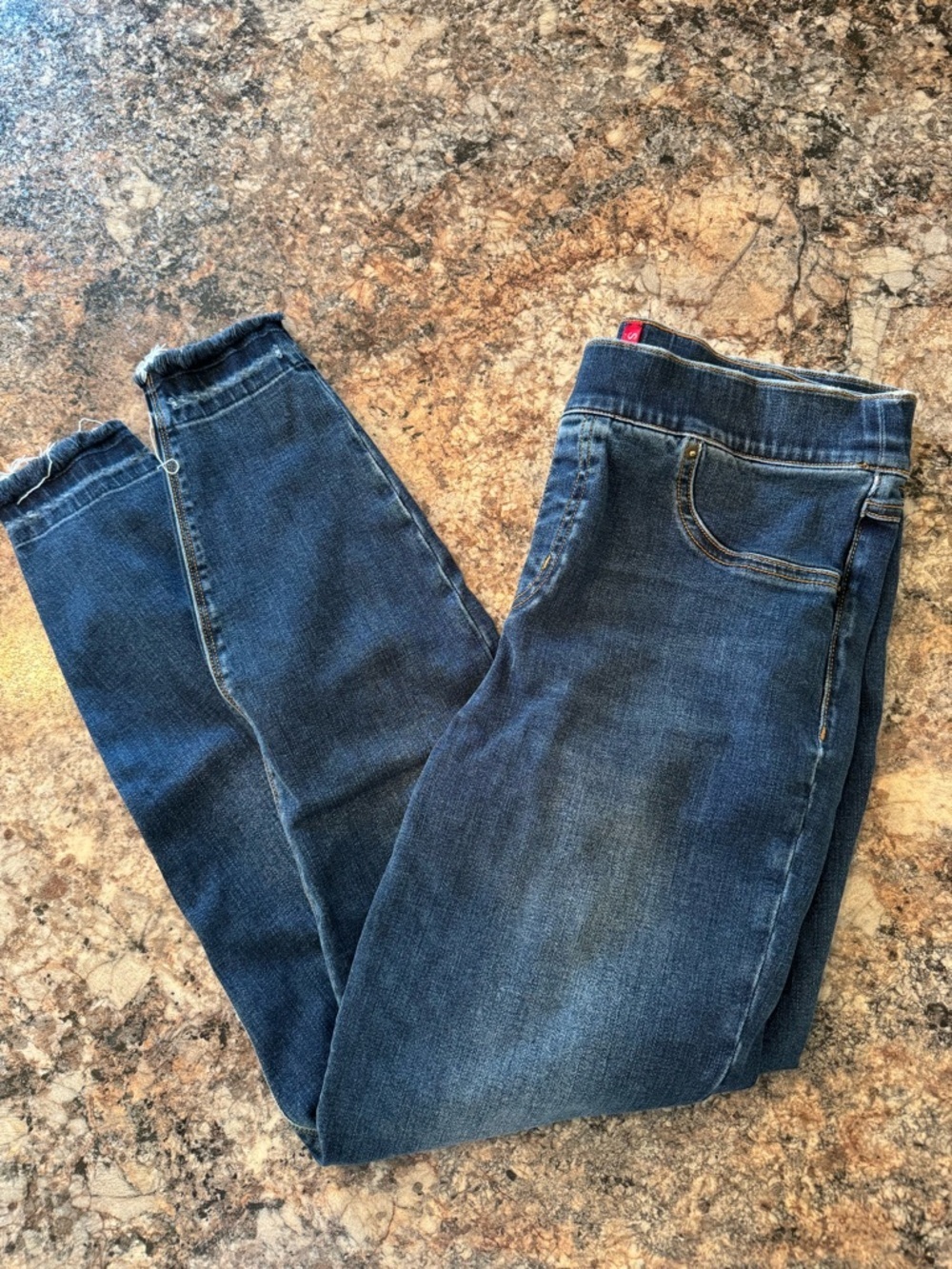 SPANX Distressed Ankle Skinny Jeans
